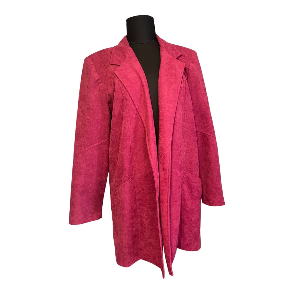 Vintage Faux Suede Fuschia Blazer Overcoat